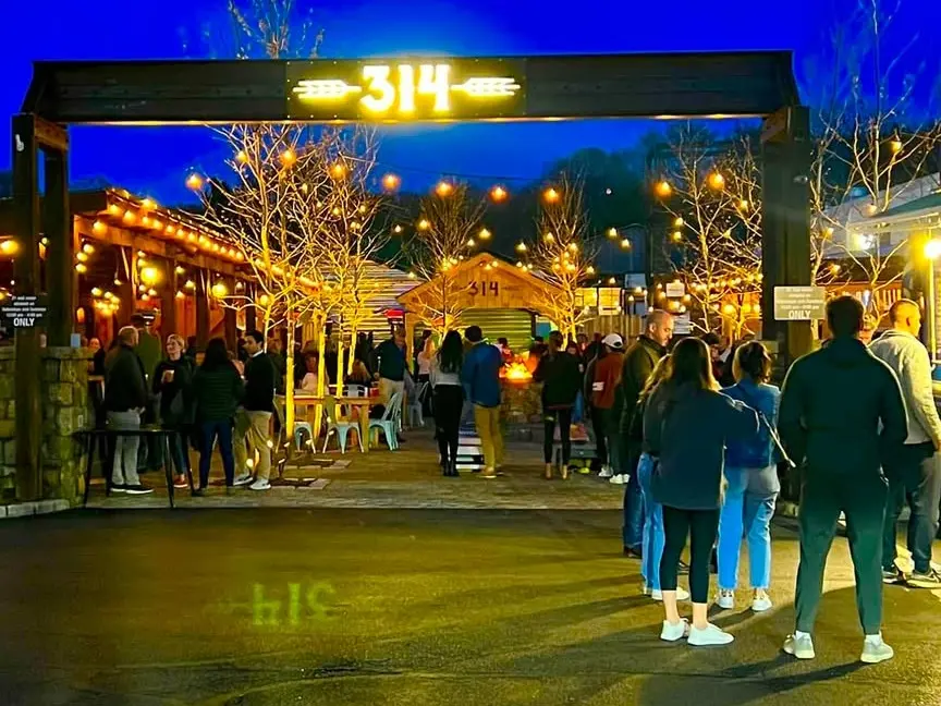 outdoor view of 314 beer garden is perfet for seasonal events in norwalk ct 