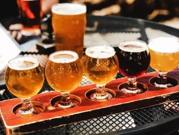 Happy hour at 314 Beer Garden with craft beer tasting and flights