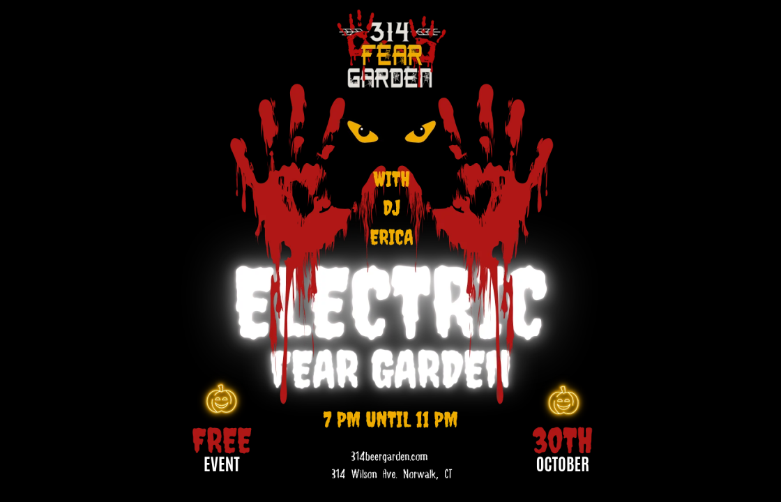 Electric Fear Garden with DJ Erica: free Halloween event at 314 Beer Garden, October 30, 7–11 PM